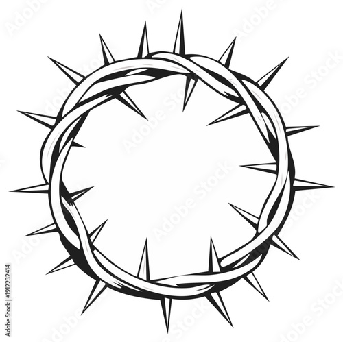 Illustration of a crown of thorns, a symbol of suffering and redemption