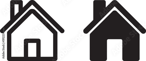 Black house on white background home symbol