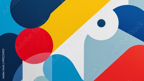 Colorful Abstract Shapes Create a Modern Art Piece in a Bright Setting