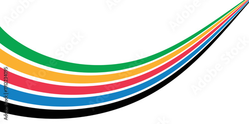 Five Color Lines Dynamic Design Colorful modern illustration