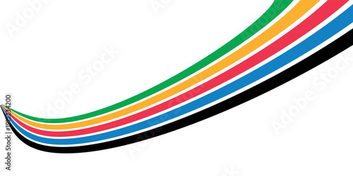 Five Color Lines Dynamic Design Colorful modern illustration