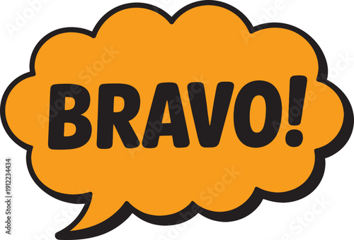 Bravo Speech Bubble text typography orange