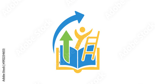 Education and Learning Concept with Book and Ascending Graph.