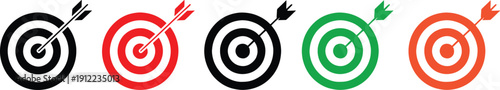 Colorful Target with Arrows on White Background target arrows goals success