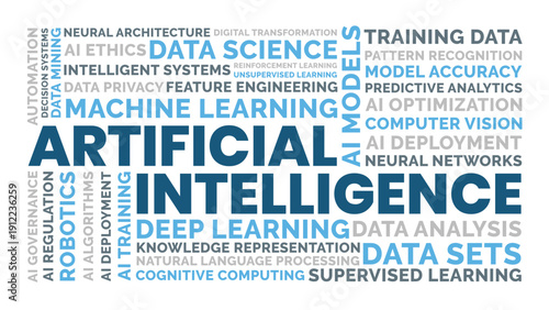 Artificial Intelligence Word Cloud. Artificial Intelligence Machine Learning Data Science Design