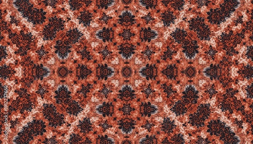 Pattern of Shapes in Red and Black Colors in a Symmetrical Design