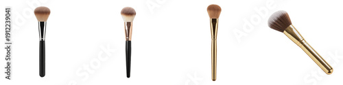 Professional Makeup Brush Collection, Luxury Foundation and Powder Brush Set, Premium Cosmetic Tool Kit Isolated on White Background PNG