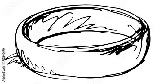 Simple hand drawn vector sketch of a wedding ring or bridal jewelry band