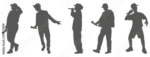 Hip hop rapper performance silhouette set