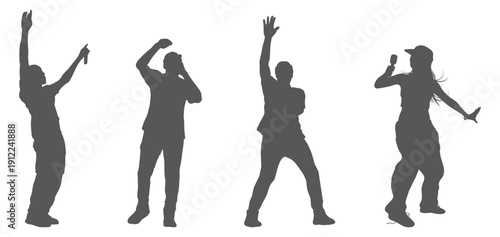 Hip hop rapper performance silhouette set
