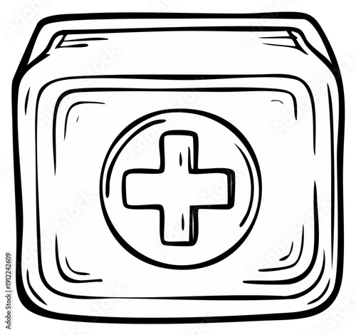 Simple First Aid Kit Illustration Isolated On White First Aid Symbol