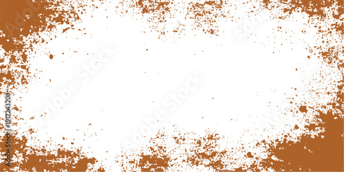 Abstract grunge background with coffee ground powder pile texture and organic spice grain on a white isolated closeup