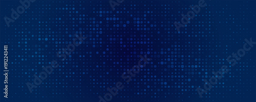 Modern navy grid with glowing squares and dynamic lines creates futuristic corporate backdrop for AI and financial technology concepts. Technology digital background
