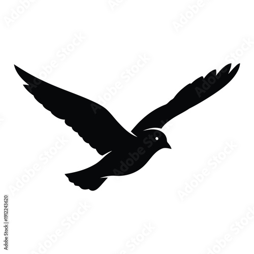 Silhouette of a bird in flight, symbolizing freedom, hope, and new beginnings.