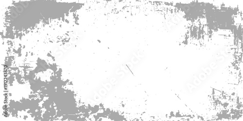 A vintage black grunge background featuring a dirty ink splatter texture with a floral silhouette pattern and a grungy paint border illustration