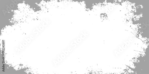 Vintage grunge design featuring a black ink splash texture with a floral silhouette pattern and a dirty paper border for an artistic retro wallpaper style