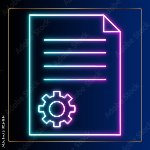 Bright Neon Document Icon