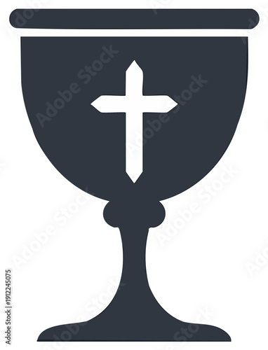 Christian chalice icon with a cross, symbol of Holy Communion and the Eucharist