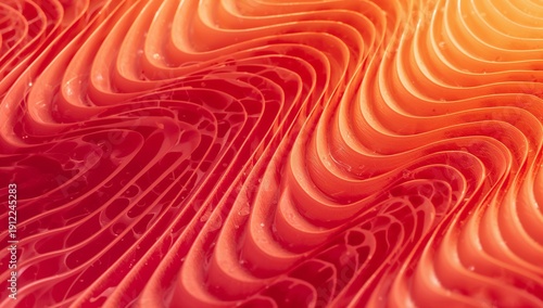 Swirls of Orange and Red Create a Vibrant Pattern in a Close View of Textured...