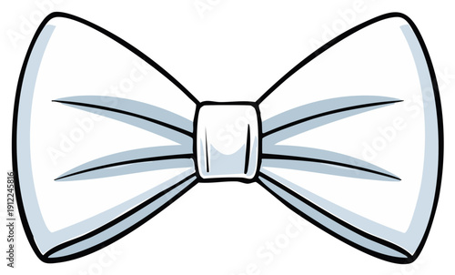 Elegant white cartoon bow tie illustration a classic formal fashion accessory