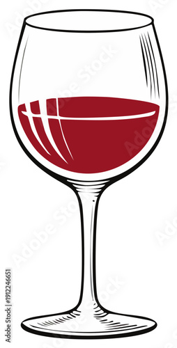 Clear Glass Filled With Deep Red Wine Showing Transparent Liquid