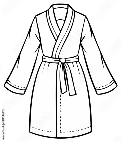 Simple Robe Outline Illustration Comfortable Loungewear Graphic Element