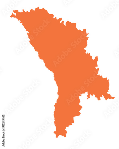 Wallpaper Mural Map of Moldova, sign silhouette. World Map Globe. Vector Illustration isolated on white background. Europe continent. Torontodigital.ca