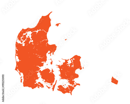 Wallpaper Mural Map of Denmark, sign silhouette. World Map Globe. Vector Illustration isolated on white background. Europe continent. Torontodigital.ca