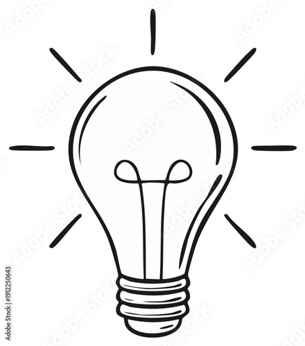 Lightbulb Vector Illustration Symbolizing Idea Generation and Creativity