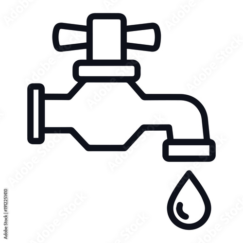 Water Faucet Dripping Water Drop Icon