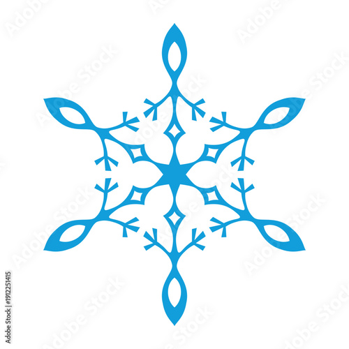 Wallpaper Mural Blue template snowflake with shadow. Isolated snowflakes icon, round mandala. Winter Holiday cartoon flat illustration. Merry Christmas and New year Vector. Hand draw style. Torontodigital.ca