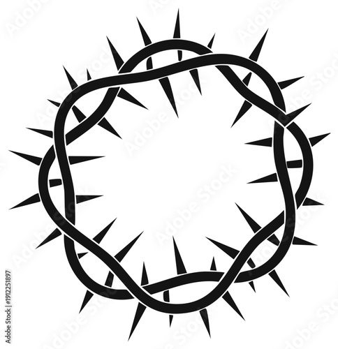 Crown of Thorns, Black Silhouette, Easter Symbol, Religious Symbol, Christian Symbol