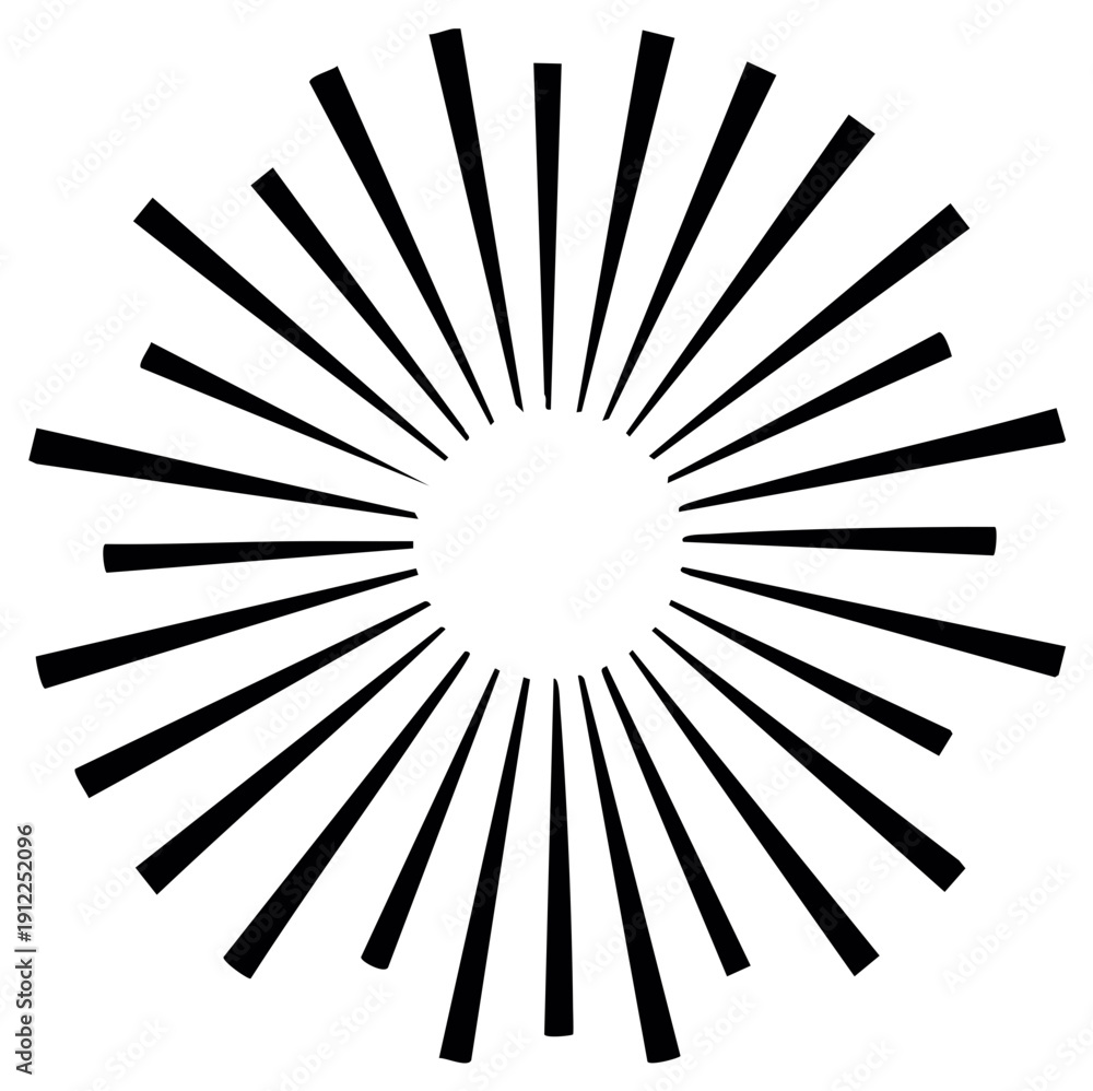 Obraz premium Starburst Vector Graphic with Concentric Rays for Emphasis or Burst Effect Design Element