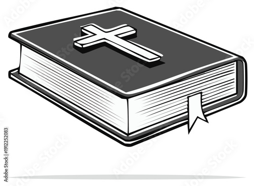 Closed Holy Bible with a Cross Embossed on Cover