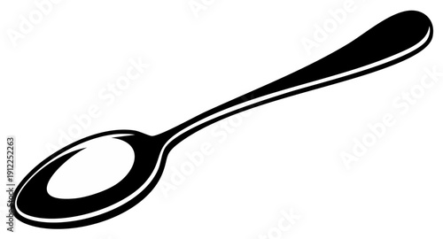 Silhouette illustration of a spoon, isolated