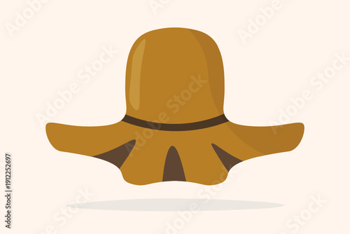 Wallpaper Mural Elegant woman's hat isolated on white background. Headgear vector illustration for woman, girl or ladies. Summer sun protection. Doodle vector art. Single icon. Fashion flat sketch. Torontodigital.ca