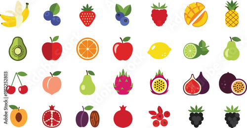 Vibrant fruit collection with exotic tropical fruit