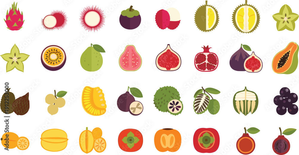 Obraz premium Vibrant exotic fruit collection for healthy eating and nutrition