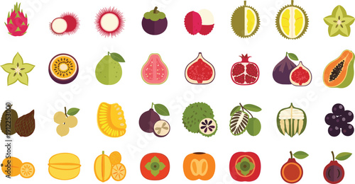 Vibrant exotic fruit collection for healthy eating and nutrition