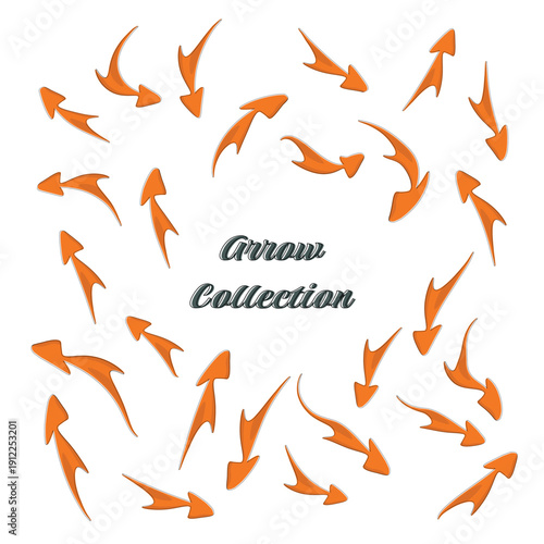 Business element icon in doodle style, arrow, infographic. Isolated vector illustration design. Hand drown business icon. Business idea concept.