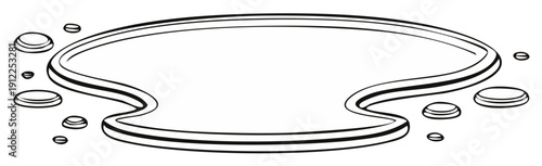 Abstract illustration of a spilled puddle with water droplets