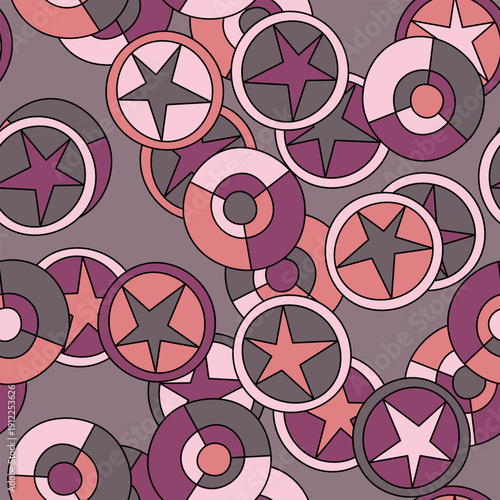 Wallpaper Mural Seamless pattern with geometric aboriginal ornament. Ethnic tribal rounded color background. Afican, australian motiph. Dots painting. Vector illustration, template design for cloth, card, fabric. Torontodigital.ca