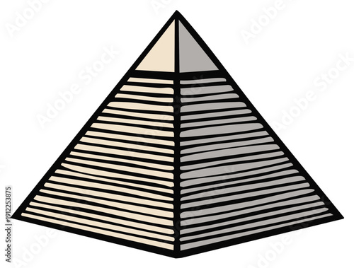 Stylized Egyptian Pyramid Architecture Illustration