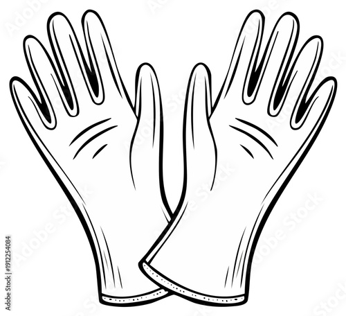 Illustration of a pair of protective gloves isolated on white background