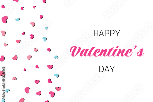 Wallpaper Mural Valentine's Day template vector illustration, card, banner. Hand drawn lettering and calligraphy with cute heart on pink background. Valentine's day concept. Torontodigital.ca