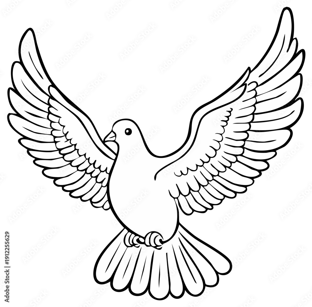 Obraz premium Elegant dove bird soaring with wings spread wide symbolizing peace and freedom