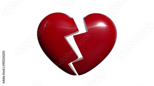 3D animation of broken heart