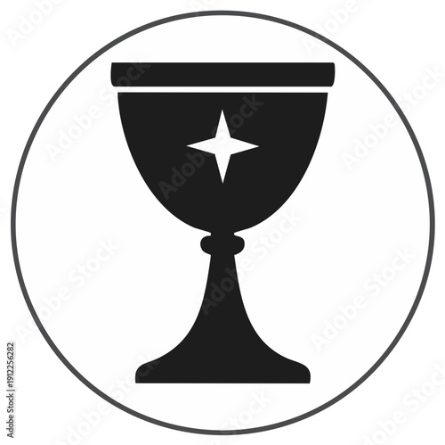 Sacred chalice with star symbol representing communion and faith
