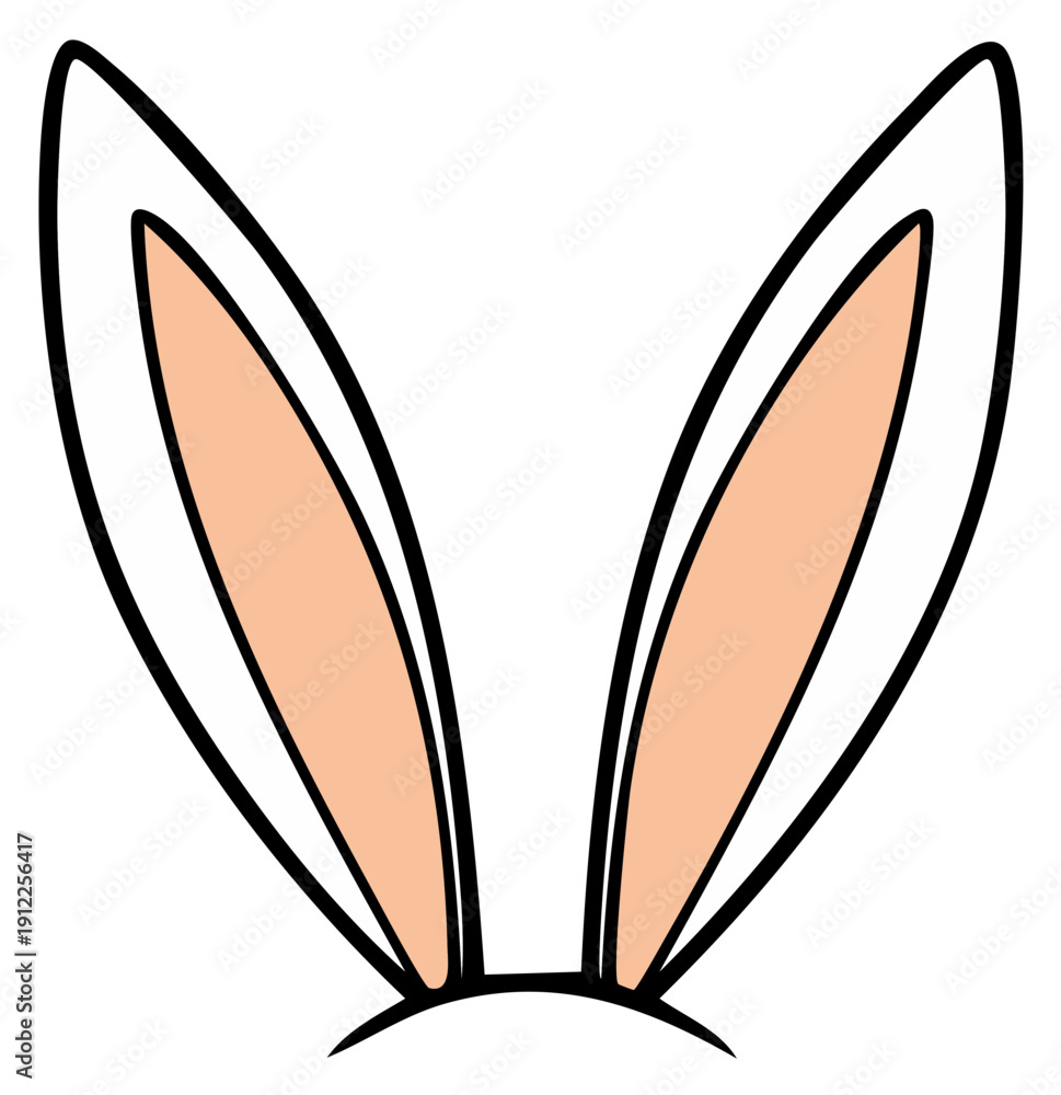 Fototapeta premium Cute Cartoon Bunny Ears Symbol for Spring and Easter Celebrations
