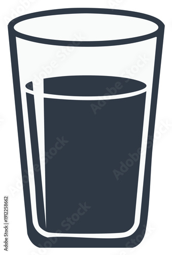 A simple, dark beverage in a clear drinking glass with a thick rim
